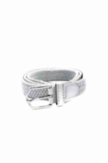White braided elastic band belt 2.5 cm