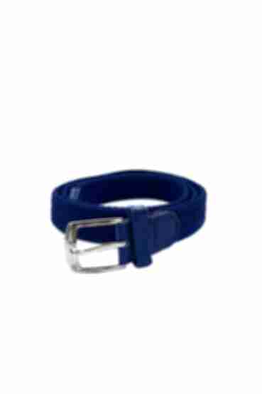 Electric blue braided elastic band belt 2.5 cm