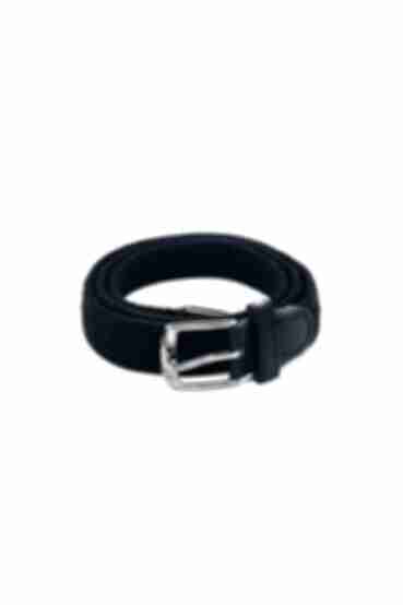 Black braided elastic band belt 2.5 cm