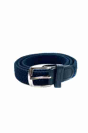 Dark blue braided elastic band belt 2.5 cm