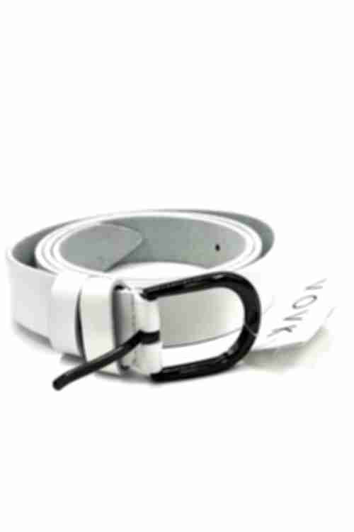 Belt genuine leather 3 cm white