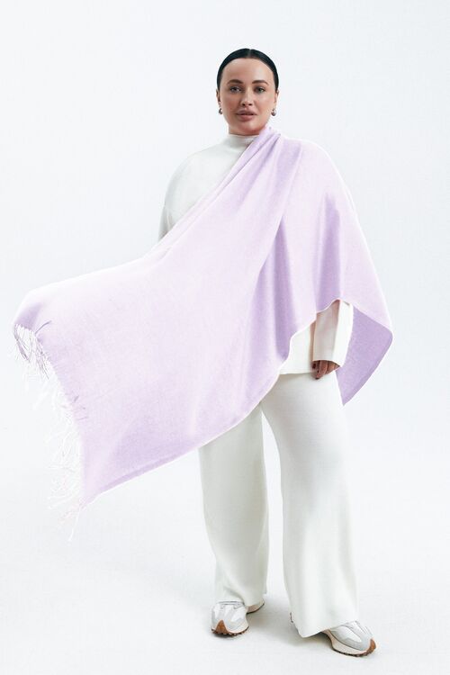 Knitted stole pale violet