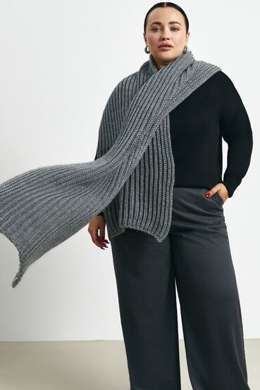 Knitted scarf gray 40*190 cm #2