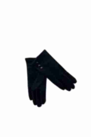 Чорні замшеві рукавиці