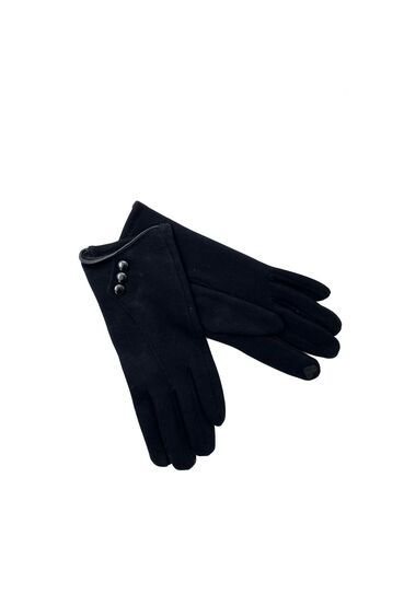 Black gloves with buttons