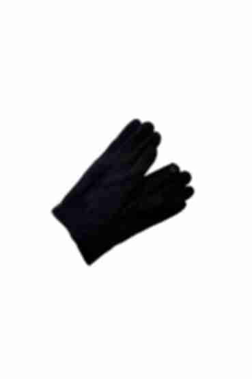 Жіночі зимові рукавиці трикотажні чорні