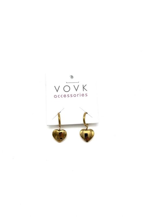 Golden heart earrings S012973