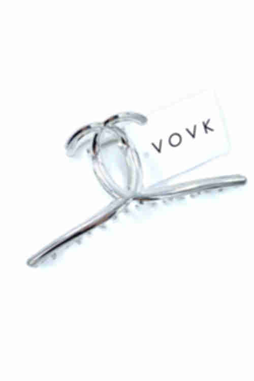 Hair clip crab metallic light silver metallic hair clip