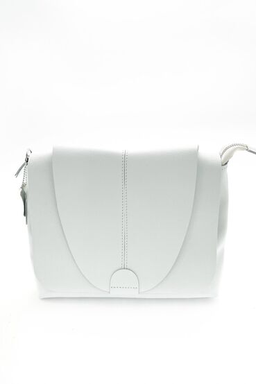 White genuine leather bag MICHELLE K-207-B with embossing portofino