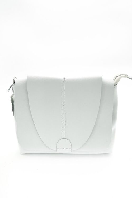 White genuine leather bag MICHELLE K-207-B with embossing portofino