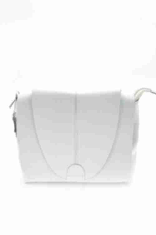 Bag MICHELLE K-207-B genuine leather white portofino embossing