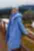 Куртка из плащевой ткани со стойкой и капюшоном голубая