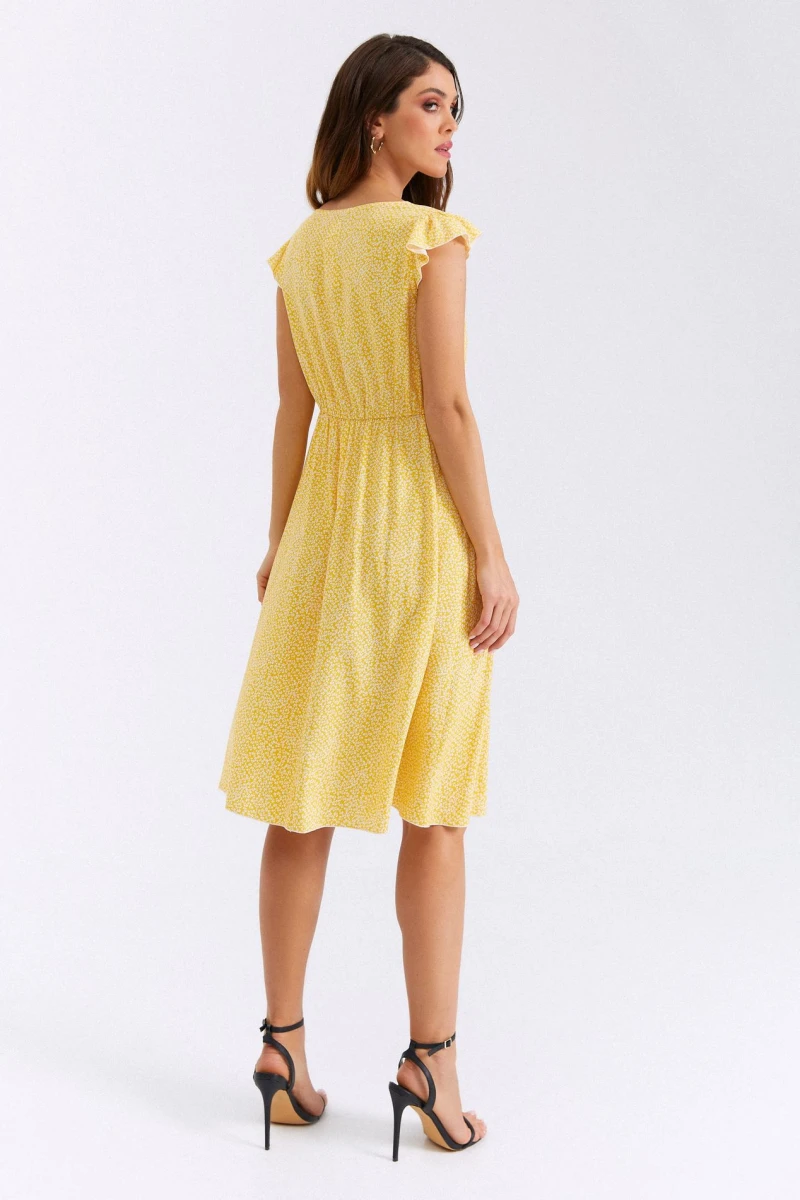 Yellow dress with short sleeves in wild flowers #2