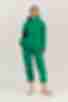 Зелений трикотажний костюм худі з кокеткою та брюки з начісом