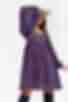 Платье с объемными рукавами шифон леопардовый принт на фиолетовом