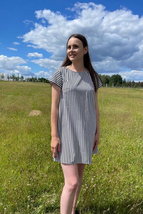 Milky mini dress in blue stripes