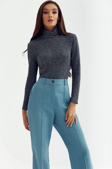 Gray angora turtleneck made of knitted fabric