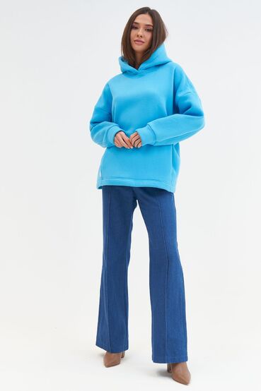 Light blue knitted hoodie with fleece #2