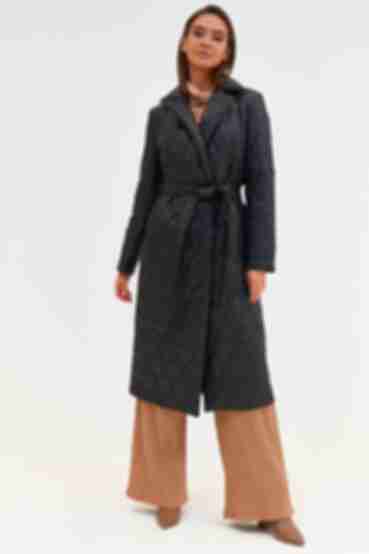 Куртка-пальто міді стьобане чорного кольору