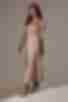 Платье миди с разрезом искусственный шелк латте