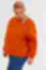 Orange knitted sweatshirt with fleece plus size