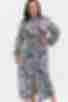 Сукня-сорочка мідаксі з довгим рукавом штапель в принт на небесному великий розмір