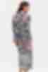 Сукня-сорочка мідаксі з довгим рукавом штапель в принт на пудровому