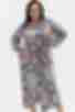 Платье-рубашка мидакси с длинным рукавом штапель в принт на пудровом большой размер