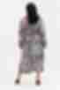 Платье-рубашка мидакси с длинным рукавом штапель в принт на пудровом большой размер