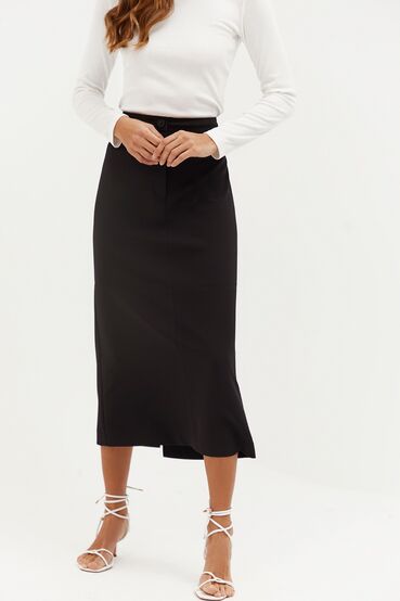 Black midaxi suiting fabric skirt #2