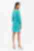 Turquoise mini dress with A-line skirt made of suiting fabric