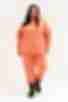 Peach knitted fabric suit with hoodie a yoke and pants plus size