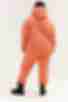 Peach knitted fabric suit with hoodie a yoke and pants plus size