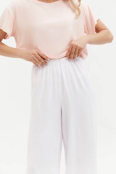 Milky palazzo trousers made of crushed viscose #2