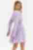 Платье мини с воротником длинный рукав полированный штапель лавандовое