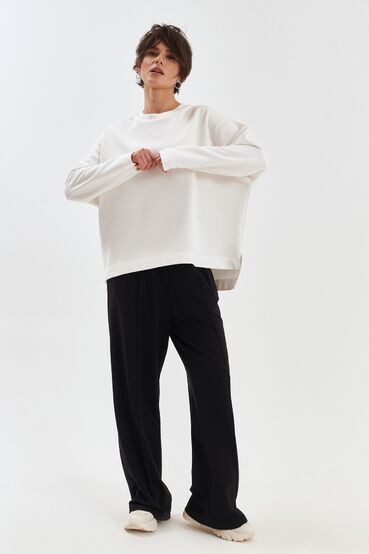 Flared knit trousers black