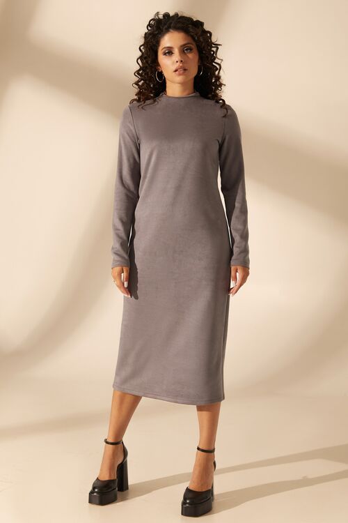 Graphite demi eco suede dress