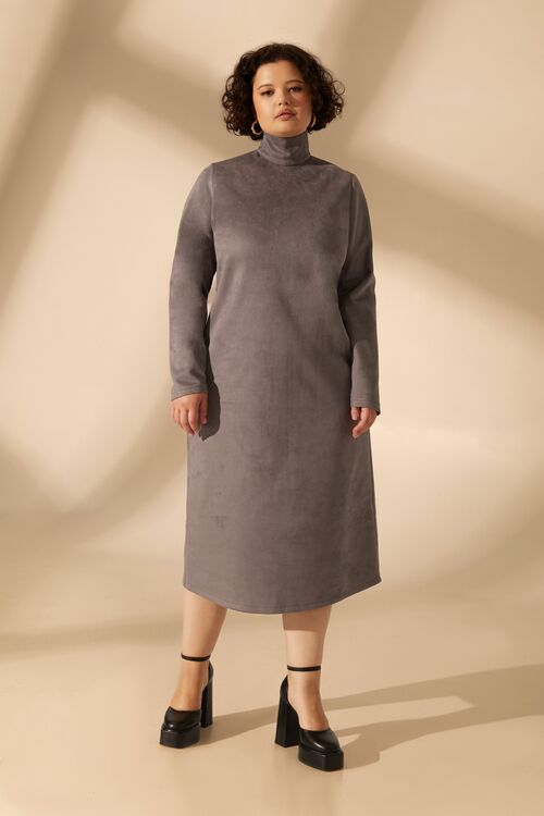 Graphite demi eco suede dress plus size