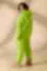 Lime knitted suit with hoodie with a yoke and pants plus size