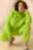 Lime knitted suit with hoodie with a yoke and pants plus size