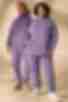 Lavender knitted suit with hoodie with a yoke and pants plus size