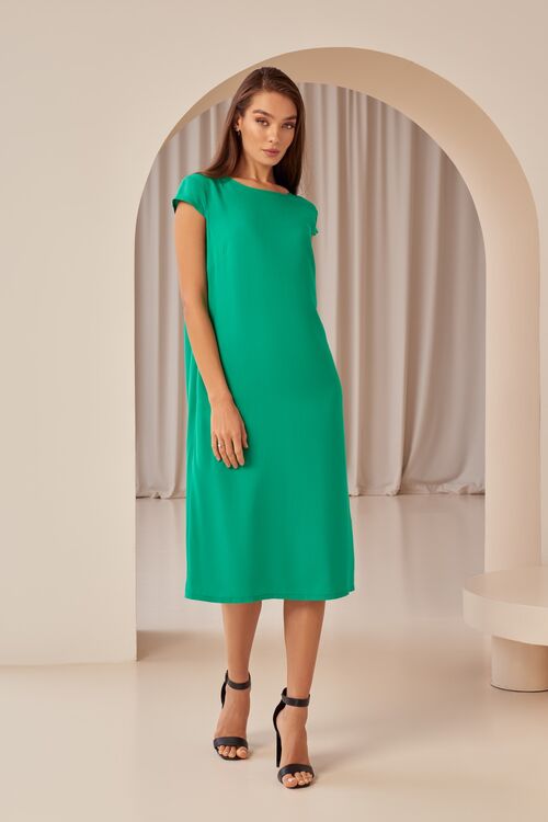 Emerald demi short-sleeved dress made of staple cotton