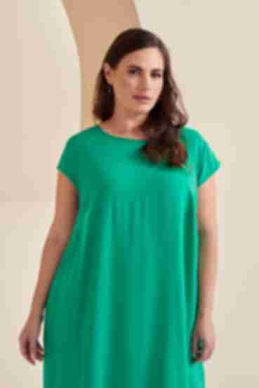 Emerald demi short-sleeved dress made of staple cotton plus size