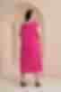 Fuchsia demi short-sleeved dress made of staple cotton plus size