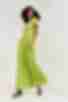 Lime jumpsuit with a sewn-in belt made of staple cotton