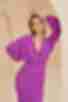 Purple demi wrap dress made of crushed viscose