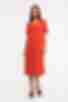 Orange midi linen slit dress