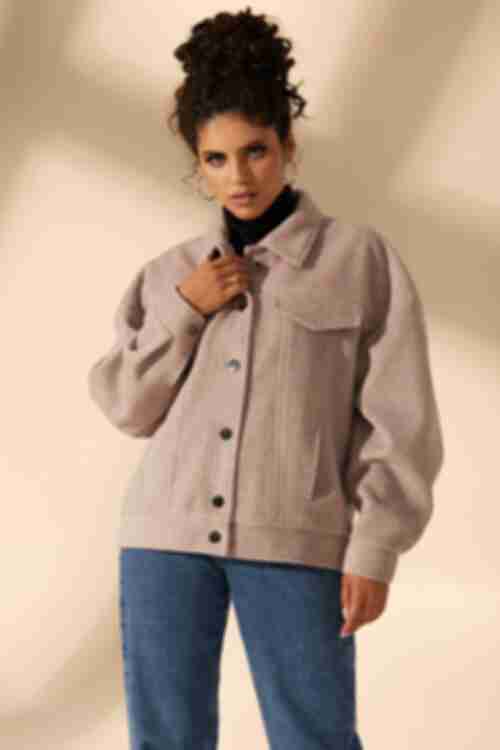 Куртка короткая пальтовая ткань мокко