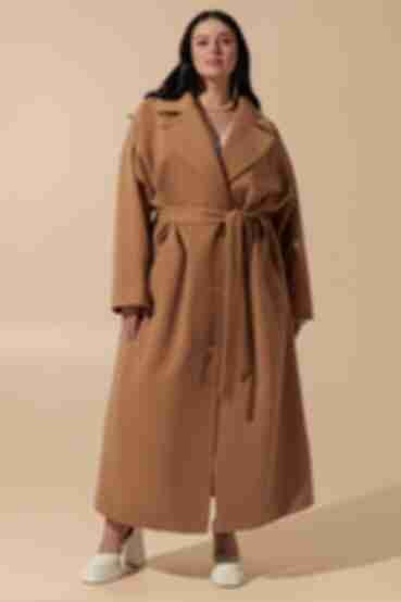 Beige oversize coat with insulation plus size