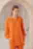 Костюм блуза та брюки палацо віскоза жатка помаранчевий
